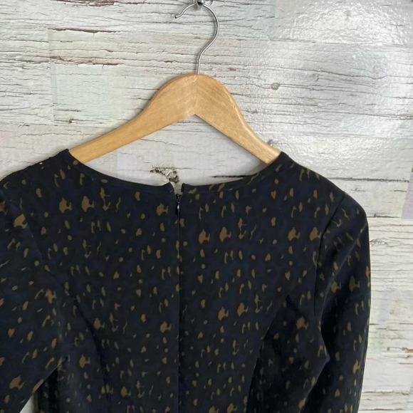 Maison scotch dress long sleeve blue  brown cut out dress size 2 medium - Picture 7 of 12